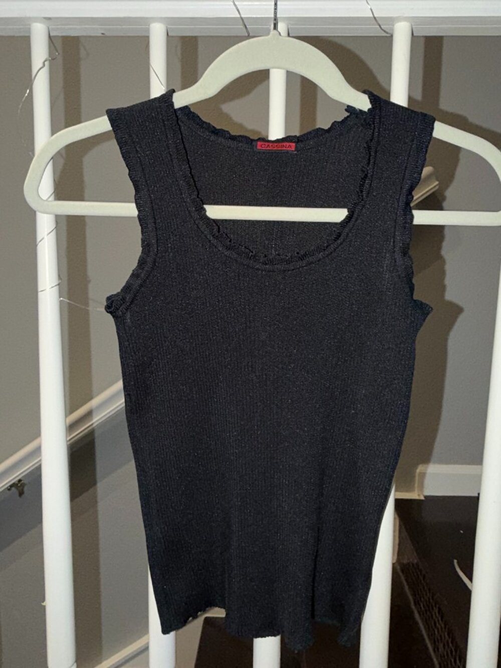 Cassina Black Ribbed Tank - S